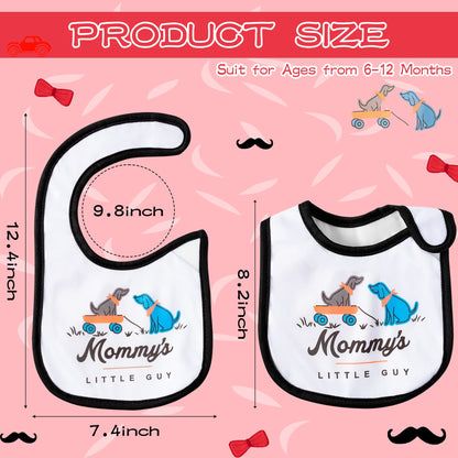 7Pcs Cotton Waterproof Baby Bibs Hook Loop Closure Newborn Bib Keepsake Baby Gift for Drooling Feeding Eating