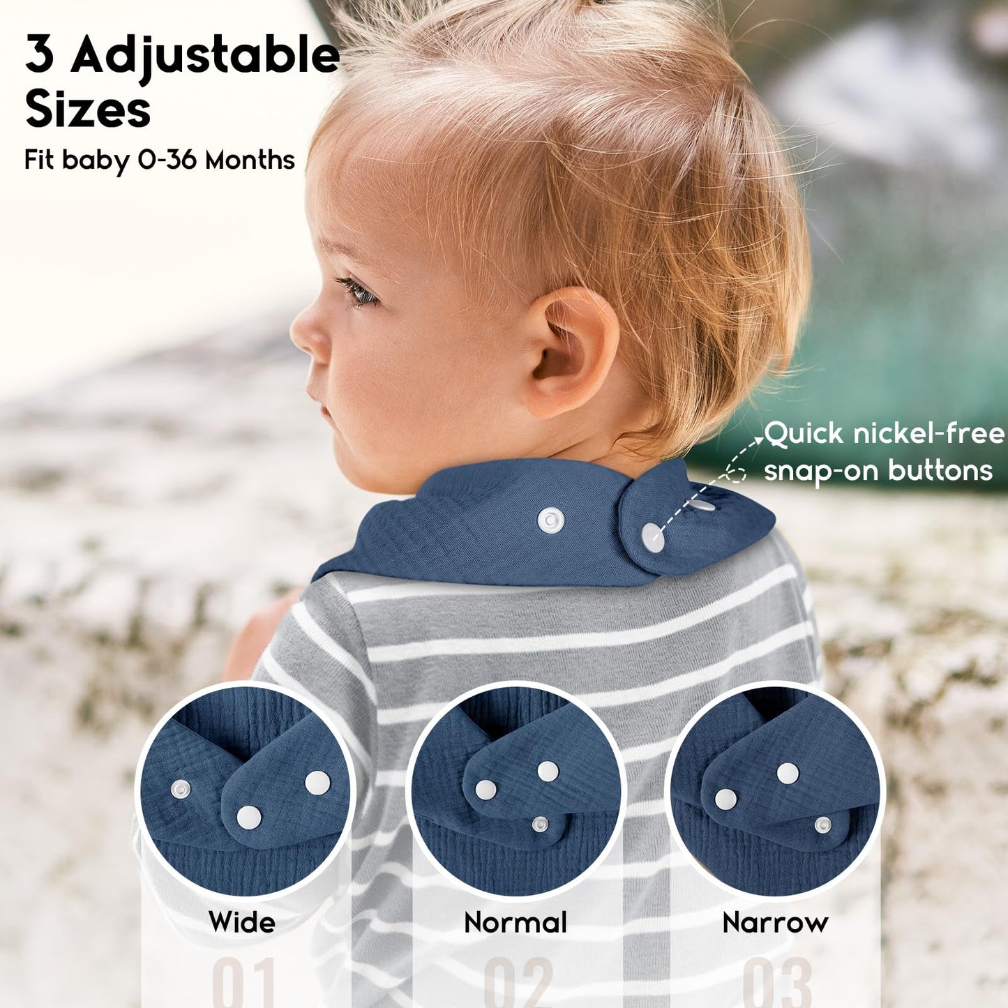 Yoofoss Muslin Baby Bibs 10 Pack Bandana Bibs 100% Cotton 6-Layer Soft Absorbent Drool Bibs for Boys and Girls, Pink Flower