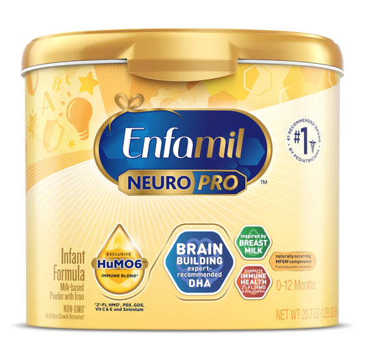 Enfamil NeuroPro Baby Formula, MFGM* 5-Year Benefit, Expert-Recommended Brain-Building Omega-3 DHA, Exclusive Immune Supporting HuMO6 Blend, Infant Formula Powder, Baby Milk, 20.7 Oz