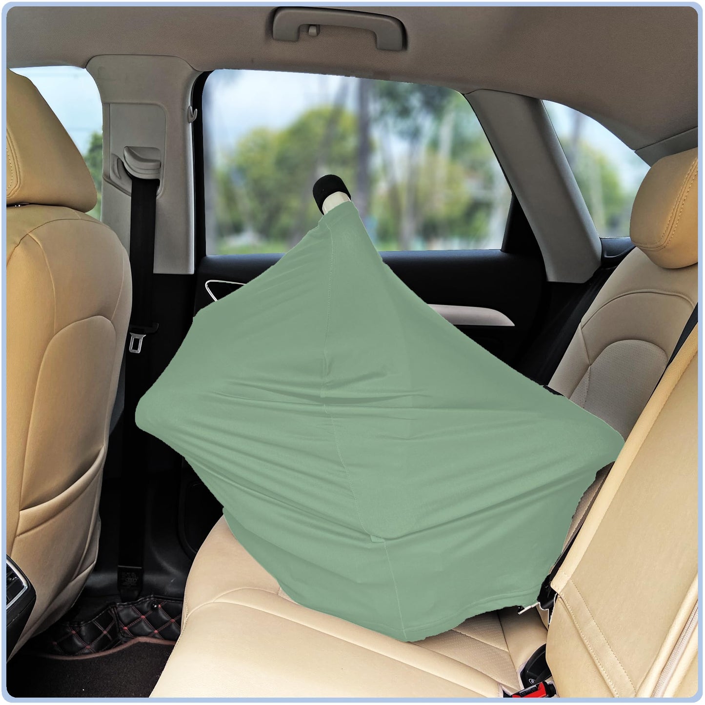 Car Seat Covers Canopy Cover - Multi-use Cover Carseat Canopy, Breathable Breastfeeding Cover, Car Seat Covers for Bbies, Boys & Girls Shower Gifts (Dark Blue Dinosaur)
