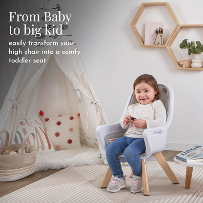 Evolur Zoodle 2 in 1 Convertible Baby High Chair in Light Gray