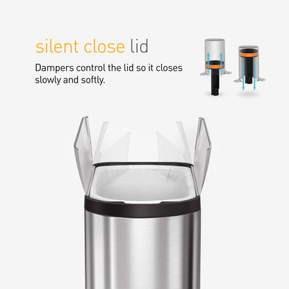 simplehuman Diaper Can with Odorsorb System (Odorsorb Pods and Odorsorb Liners), 18 Liter/ 4.8 Gallon, White Stainless Steel