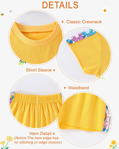WESIDOM Toddler Girl Clothes Baby Girls Outfits 6M-5T Summer Floral Print Shirt+Shorts+Headband 3pcs Baby Clothing