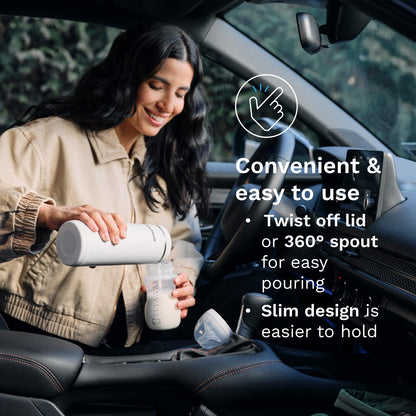 Baby Brezza Superfast Portable Baby Bottle Warmer – 67% Faster - Travel Breastmilk Warmer and Formula Warmer - Safe, Even Heating - Up to 9oz - No Adapters, Black