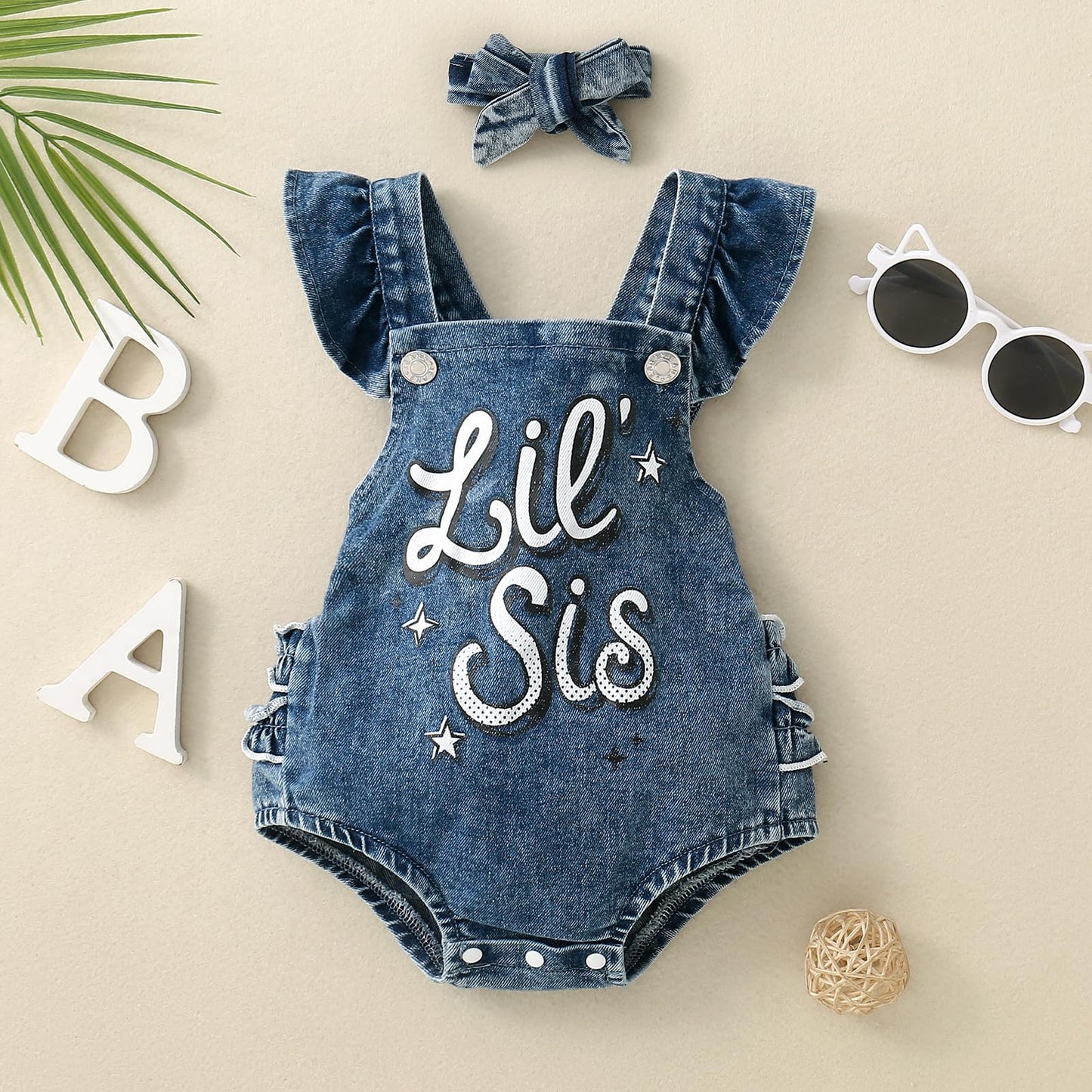 Baby Girls Summer Denim Romper Clothes Dress Newborn Onesie Sunsuit 3 6 9 12 18 Months One-Piece Jumpsuits Outfits