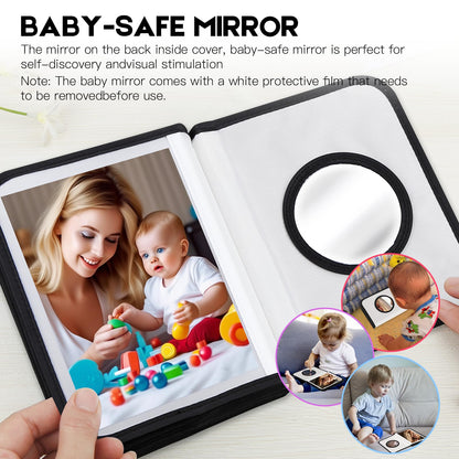Baby's My First Photo Album for Baby Holds 21 4x6 Photos, Baby Photo Album Soft Cloth Family Book, My First Family Album for 4x6 Baby Shower Kids Toddlers Family Pictures, Toddler Photo Album (Blue)