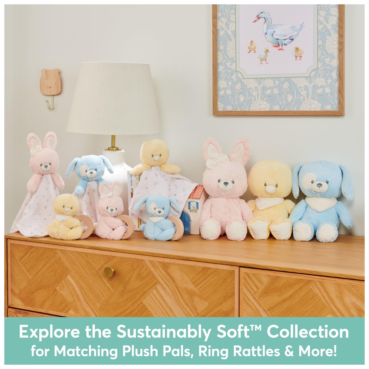 GUND Baby Sustainably Soft Puppy Lovey, Stuffed Animal Plush Blanket Made from 100% Recycled Materials, for Babies and Newborns, Blue/Cream, 10”