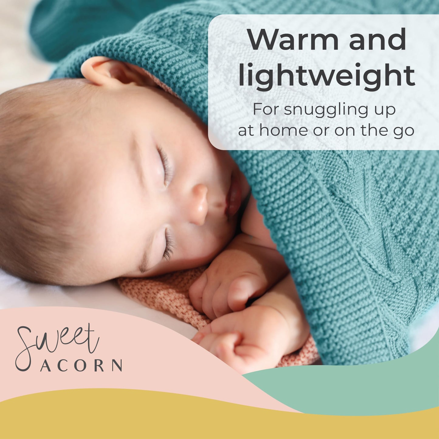 Knit Baby Blanket in Elegant Pattern, Organic Cotton Blankets for Crib or Stroller, Receiving Blankets - Salt White