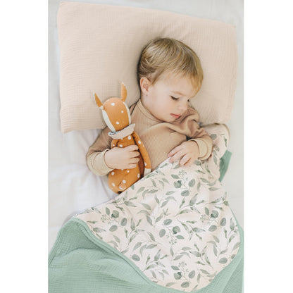 Konssy Muslin Baby Blankets for Girls Boys, 100% Cotton Crib Blanket for Infant Toddler, Super Soft and Lightweight Nursery Swaddling Wrap 40"x36" (Floral)