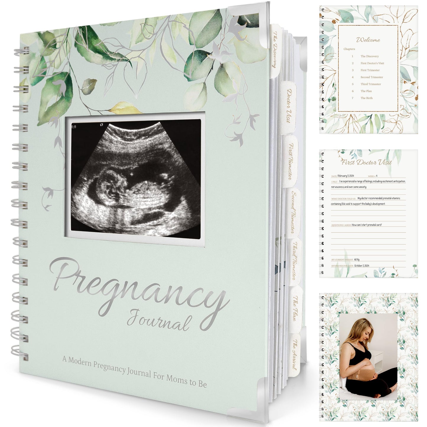 Pregnancy Journal for First Time Moms Gifts - 90 Pages Hardcover Pregnancy Memory Book, Beautiful & Cute Baby Book Keepsake, Ultrasound Baby Scrapbook, First Mother's Day Gifts (Alpine)