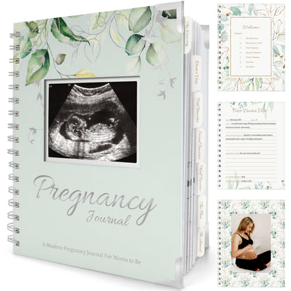 Pregnancy Journal for First Time Moms Gifts - 90 Pages Hardcover Pregnancy Memory Book, Beautiful & Cute Baby Book Keepsake, Ultrasound Baby Scrapbook, First Mother's Day Gifts (Alpine)
