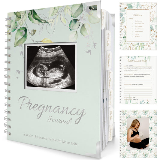 Pregnancy Journal for First Time Moms Gifts - 90 Pages Hardcover Pregnancy Memory Book, Beautiful & Cute Baby Book Keepsake, Ultrasound Baby Scrapbook, First Mother's Day Gifts (Alpine)