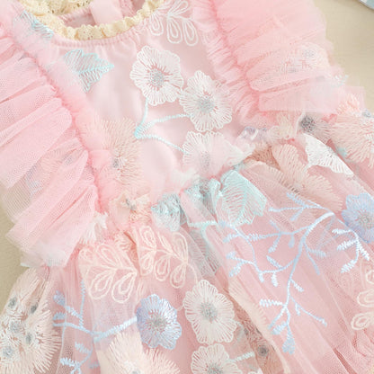 Mubineo Baby Girl Summer Clothes Lace Romper Skirt Dress Princess Outfits Sleeveless Flower Newborn Outfit