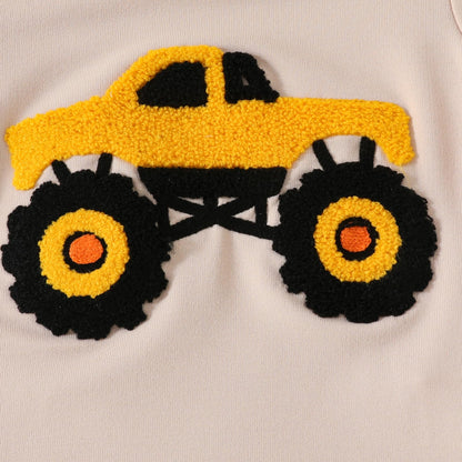 Toddler Baby Boy Summer Clothes Embroidered Farm Tractor Shirt and Short Set 2-Piece Outfits for Boys