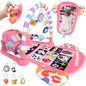 Baby Play Gym for 0-6 Months, High Contrast Tummy Time Mat, Kick and Play Piano, Music and Lights, Newborn Gifts for Girls, Pink
