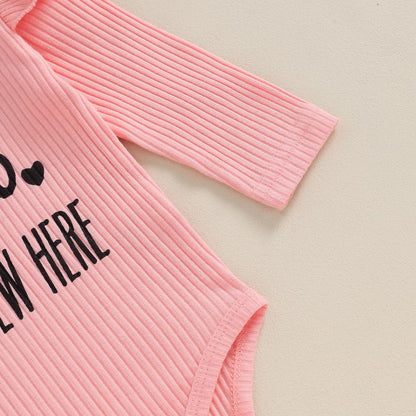 Hello World Newborn Outfit Baby Girl Going Home Outfit Ruffle Ribbed Romper Top Floral Pants Set Cute Summer Clothes