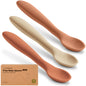 KeaBabies Silicone Baby Spoons, Self Feeding 6-12 months - 3-Pack Baby Weaning Eating Utensils, Toddler First Food Training Spoon, Infant, Kids Feeding Supplies Essential Set, Dishwasher-safe (Slate)
