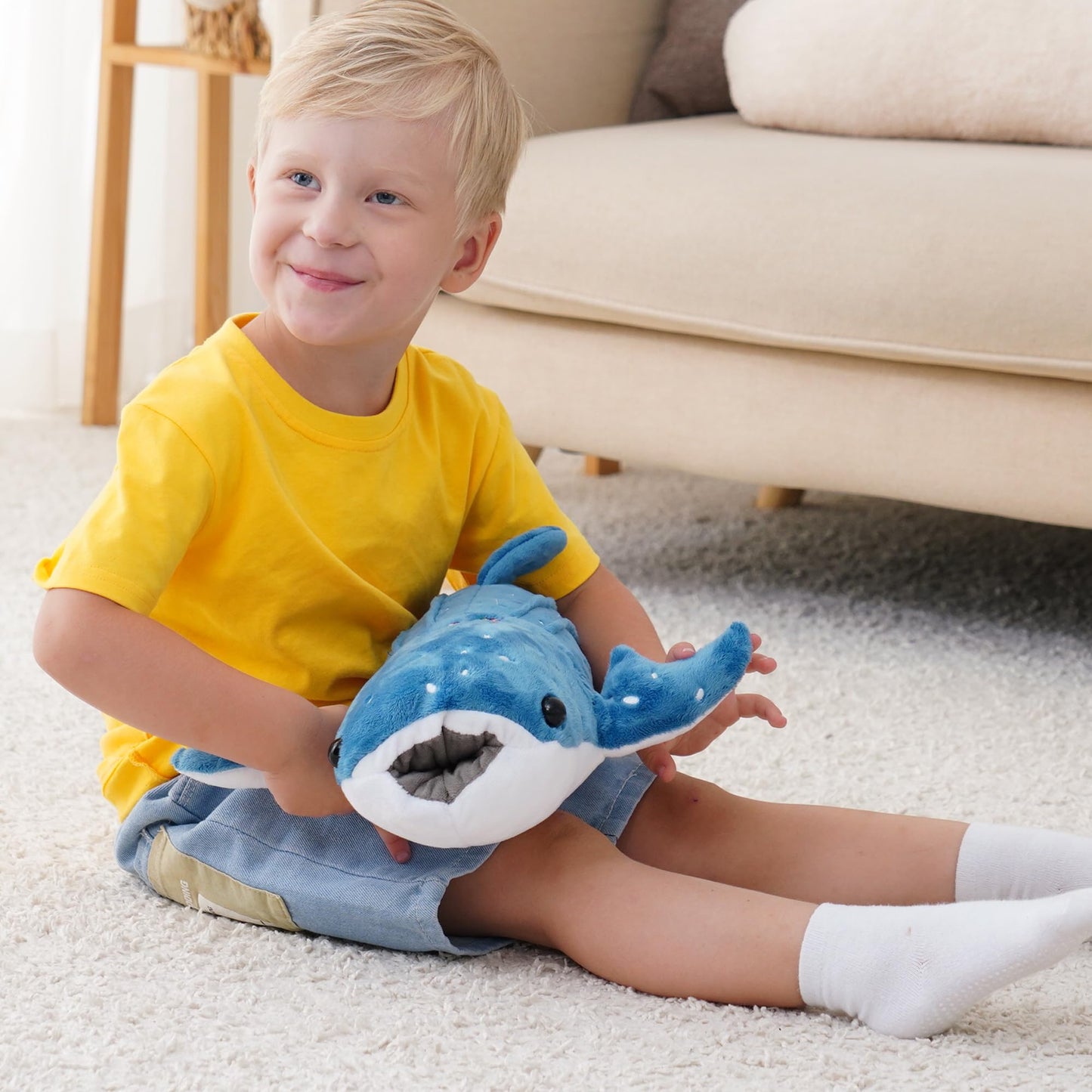 39 Inch Whale Shark Stuffed Animal – Giant Plush Shark Pillow Toy, Realistic Big Whale Shark Plushie for Kids and Ocean Lovers, Large Cuddly Gift
