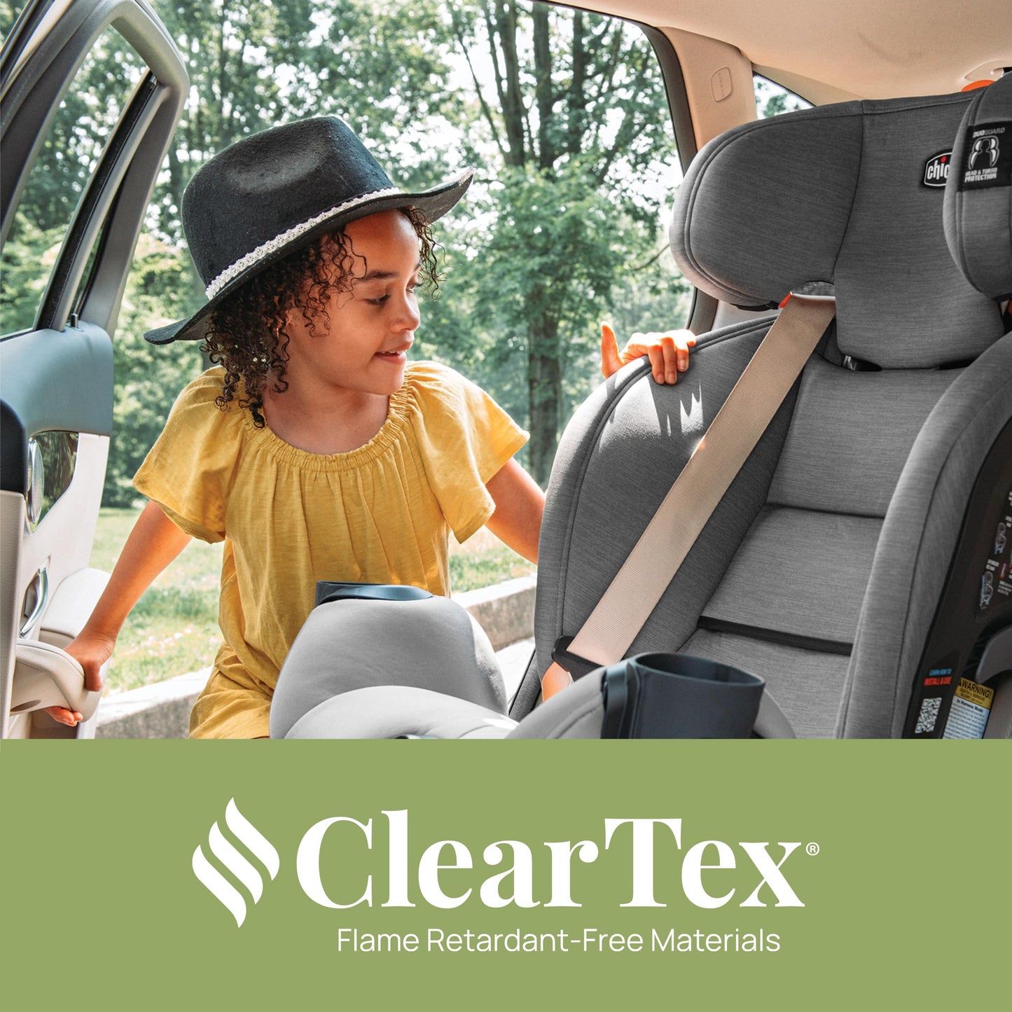 Chicco OneFit ClearTex All-in-One Car Seat, Slim Design, Rear-Facing Seat for Infants 5-40 lbs., Forward-Facing 25-65 lbs., Booster 40-100 lbs., Convertible Car Seat | Lilac/Purple