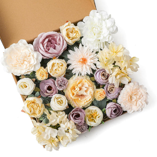 Artificial Flowers Combo for DIY Wedding Bouquets Combo Centerpieces Arrangements Party Bridal Baby Shower Home Decorations-Blush Pink