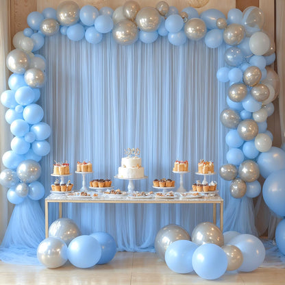 Champagne Tulle Backdrop Curtain for Parties Wedding 10ft×8ft Champagne Sheer Backdrop Curtains for Baby Shower Bridal Shower Reception Birthday Party Christmas Photoshoot Decorations 2 Panels