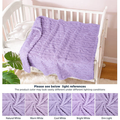 HOMRITAR Baby Blanket for Girls Toddlers 3D Fleece Fluffy Fuzzy Blanket for Baby, Soft Warm Cozy Fleece Blanket, Infant or Newborn Receiving Blanket 330GSM (30 x 40 Inch, Pink)