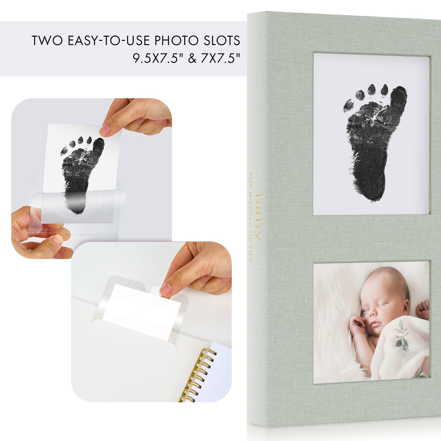 Keepsake Baby Memory Book for Boys and Girls – Timeless First 5 Year Baby Book With Photoslots – Cute Journal Scrapbook or Photo Album - Record a Milestone for Every Event from Birth to Age 5