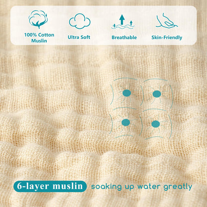 PHF 2 Pack Baby Hooded Towels, 100% Muslin Cotton Baby Bath Towel with Hood for Newborn, Infant, Toddler, Ultra Soft and Absorbent Baby Essentials Bath Towels for Girls, 32x32Inch, Floral
