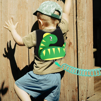Accmor Toddler Harness with Leash, Cute Dinosaur Kids Harness + Anti Lost Wrist Link, Mini Child Harness Leash Wristband Strap Belt Protector for Baby Boys Girls to Outdoor Travel (Blue)