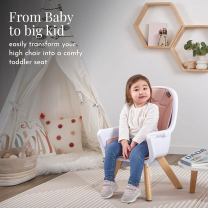 Evolur Zoodle 2 in 1 Convertible Baby High Chair in Light Gray