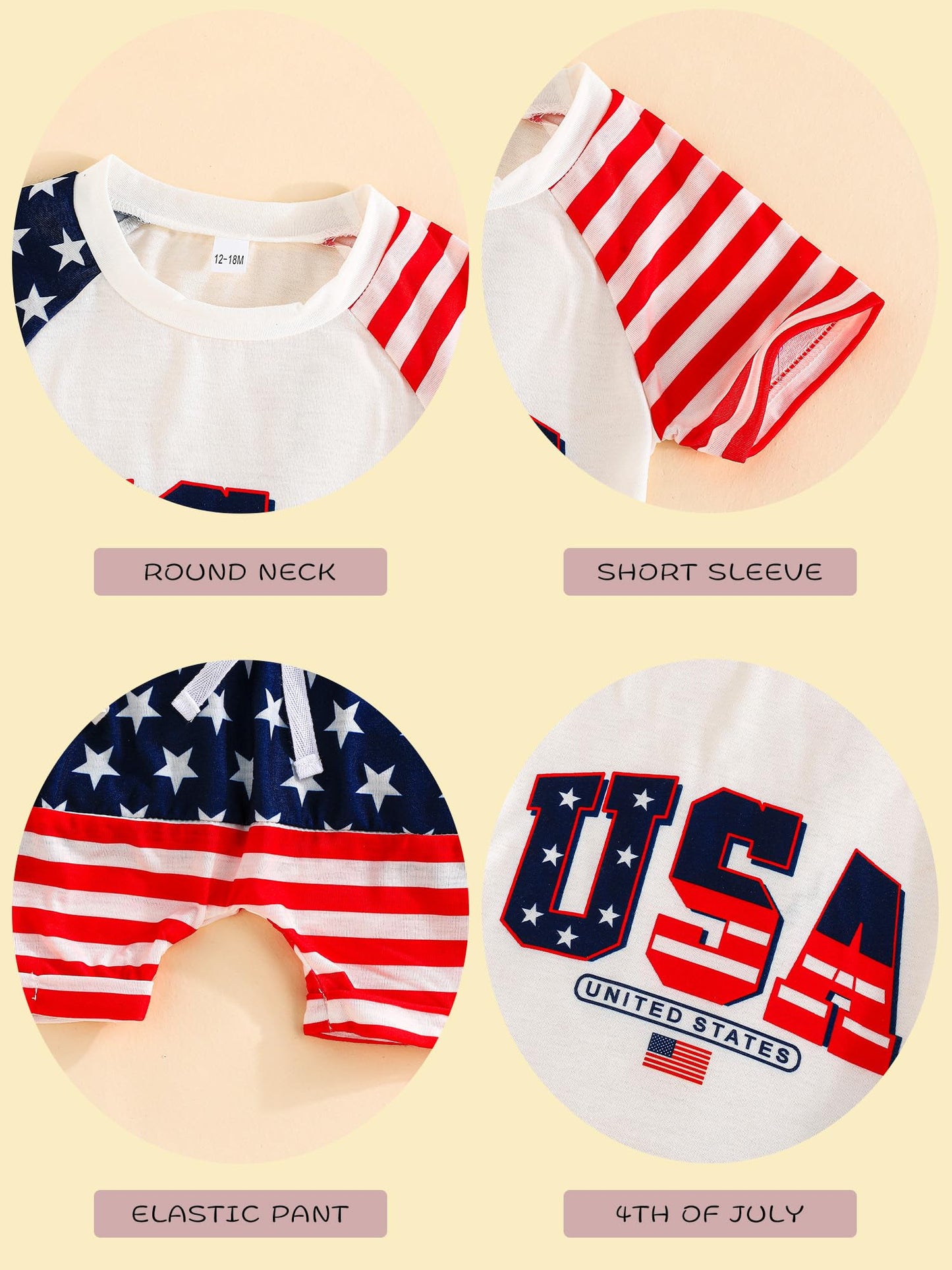 SUREPOCH Baby Boy Clothes Set Summer Toddler Short-Sleeve Shirt & Elastic Waist Shorts Set For Baby Boy Outfits