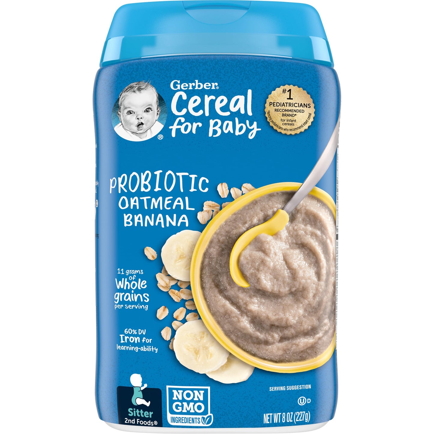 Gerber Toddler Food, Multigrain Banana Apple Strawberry Cereal, 8g Whole Grains, Iron, Zinc & Vitamin B12, Toddler Cereal, 6-Pack