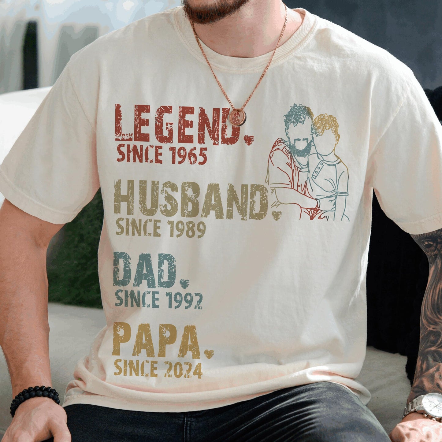 Personalized Fathers Day Shirts for Dad, Grandpa Shirt with Grandkids Names, Gifts for Dad Hunting Fishing