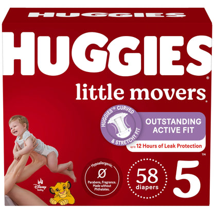 Huggies Size 6 Diapers, Little Movers Baby Diapers, Size 6 (35+ lbs), 108 Count, Packaging May Vary