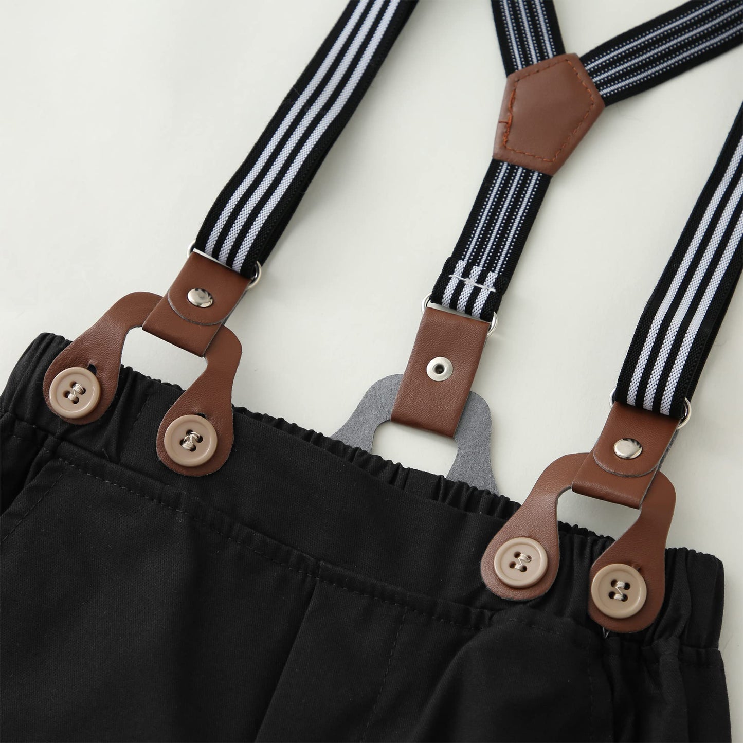 ZOEREA Baby Boy Suit 0-24M Gentleman Outfit Clothes Set Infant Long Sleeve Dress Shirt+Suspender Pants+Bowtie+Beret Hat
