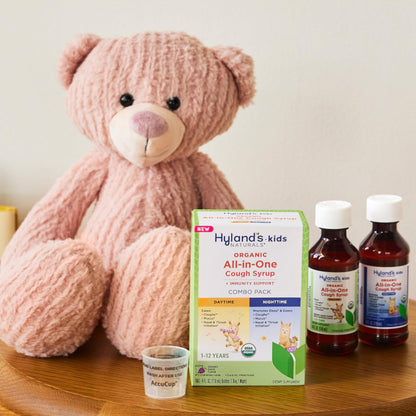 Hyland's Kids Cold and Cough, Day and Night Combo Pack, Cold Medicine for Ages 2 and up, Syrup Cough Medicine for Kids, Nasal Decongestant, 4 Fl Oz (Pack of 2)