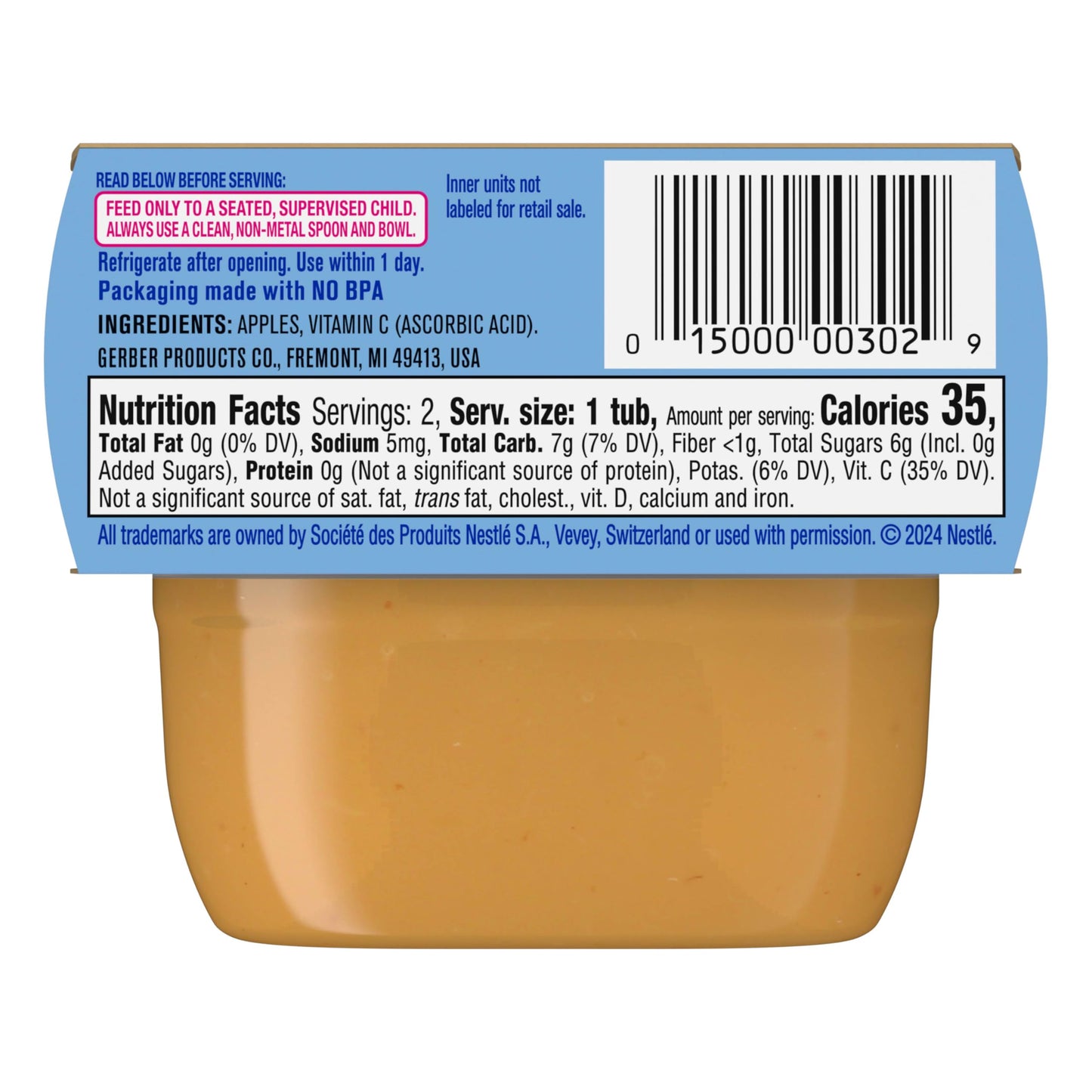 Gerber 1st Foods Baby Food Banana Puree, Natural & Non-GMO, 2 Ounce Tubs, 2-Pack (Pack of 8)