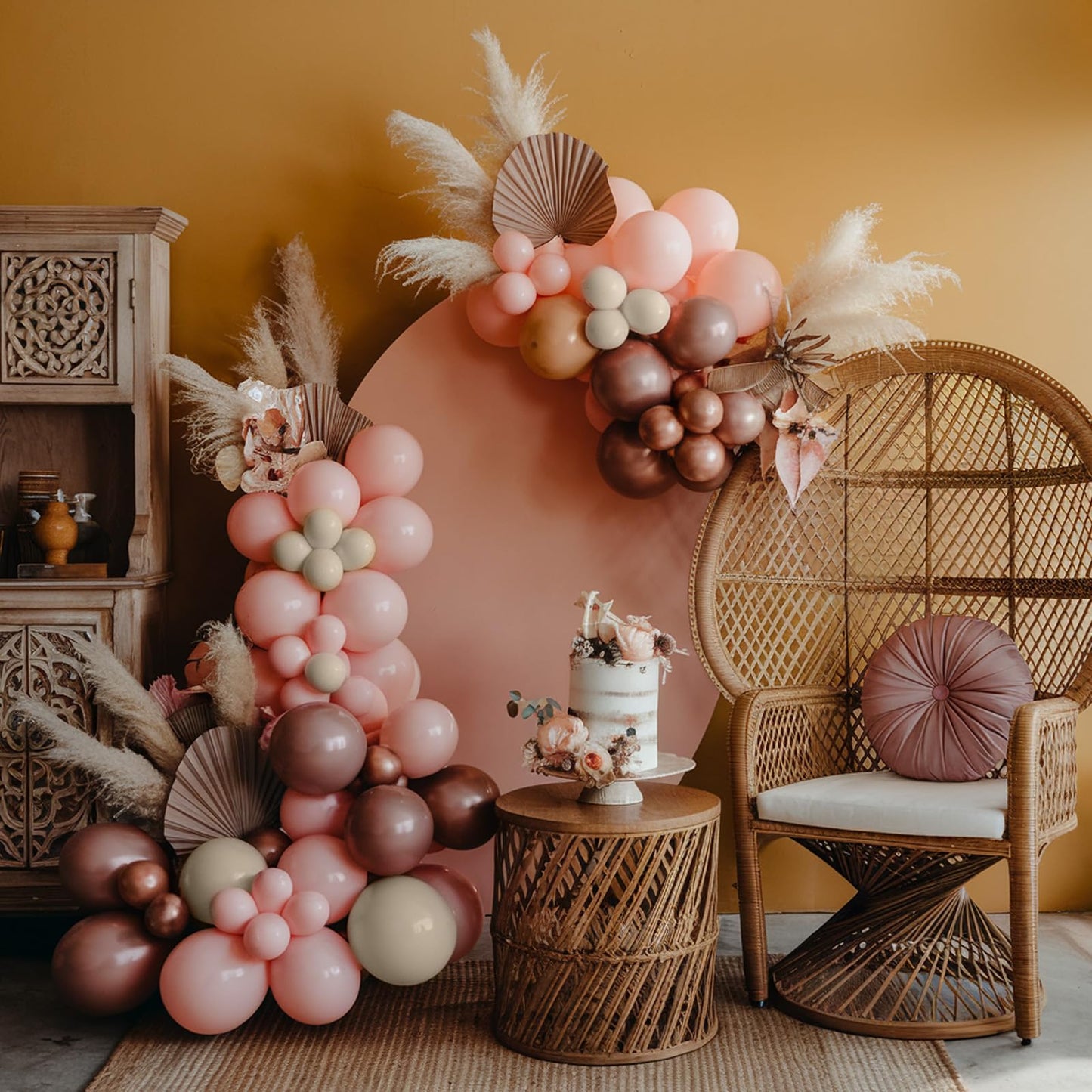 Ivory White Balloon Arch Kit,Boho Balloon Garland with Pastel Orange Cream Beige Champagne Gold White Sand Balloons for Neutral Baby Shower Wedding Boho Bridal Party Decorations