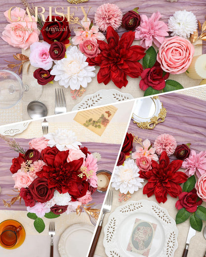 Artificial Flowers Combo for DIY Wedding Bouquets Combo Centerpieces Arrangements Party Bridal Baby Shower Home Decorations-Blush Pink
