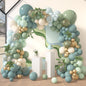Amandir 173Pcs Pink Blue Green Balloon Arch Garland Kit, Dusty Baby Pink Mauve Pastel Mist Haze Green Blue Gold Confetti Balloons for Baby Shower Gender Reveal Wildflower Birthday Party Decorations