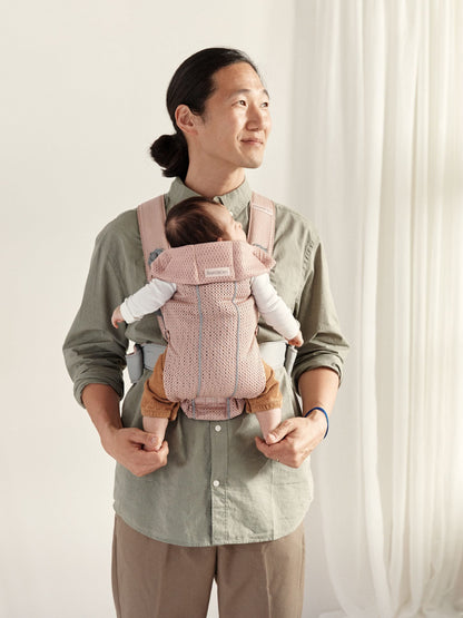 BabyBjörn Baby Carrier Mini, 3D Jersey, Light Beige | Newborn Carrier (7-25 lbs), Ergonomic, Easy-to-Use