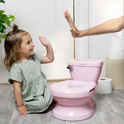 Summer Infant by Ingenuity My Size Potty Pro in Pink, Toddler Potty Training Toilet, Lifelike Flushing Sound, for Ages 18 Months+, Up to 50 Pounds