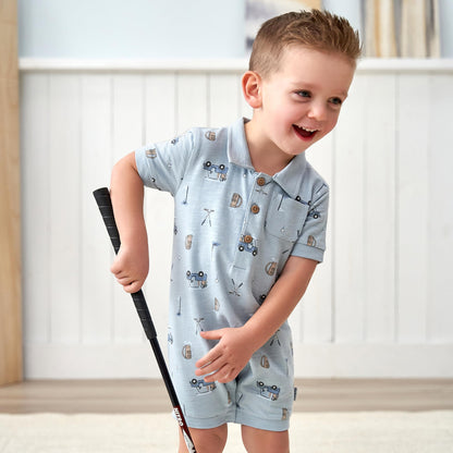 Gerber Baby Boys' Cotton Polo Romper