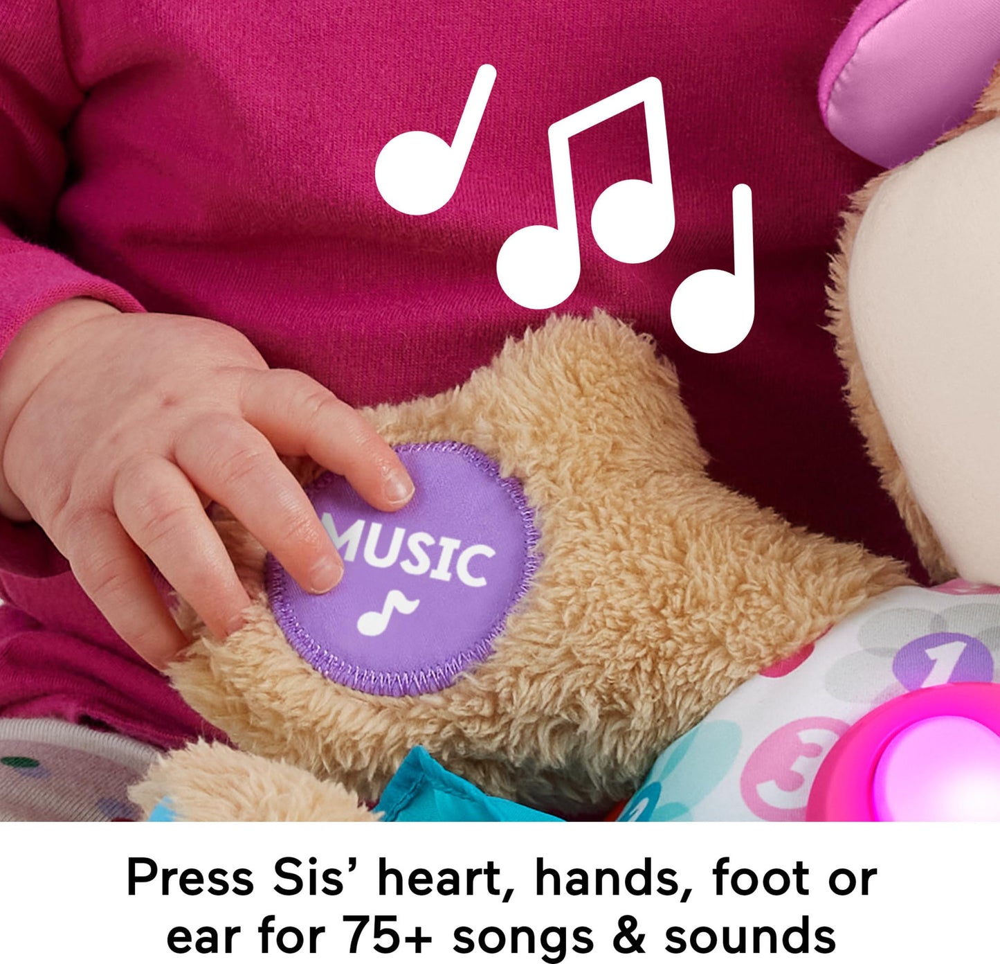 Fisher-Price Baby & Toddler Toy Laugh & Learn Smart Stages Puppy Musical Plush with Lights & Phrases for Infants Ages 6+ Months