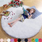 Pink Round Area Rugs 6Ft for Bedroom Living Room, Big Fluffy Shag Circle Rug for Kids Playroom, Cute Preppy Room Decor for Teen Girls, Cozy Fuzzy Furry Plush Carpets for Baby Nursery, Dorm, Classroom