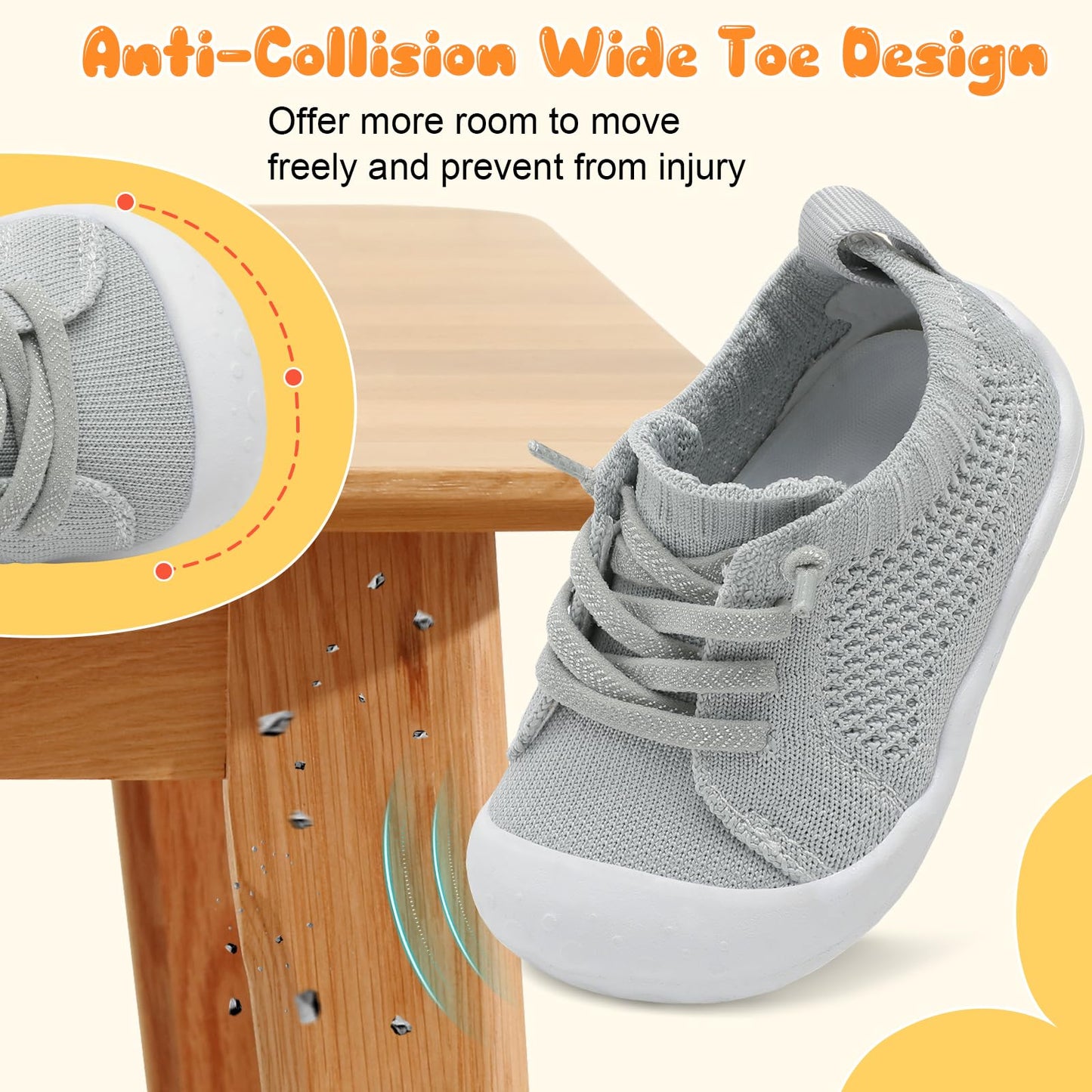 JIASUQI Baby Shoes for Toddler Boys Girls Sneakers Slip on Walking Shoes for Babies
