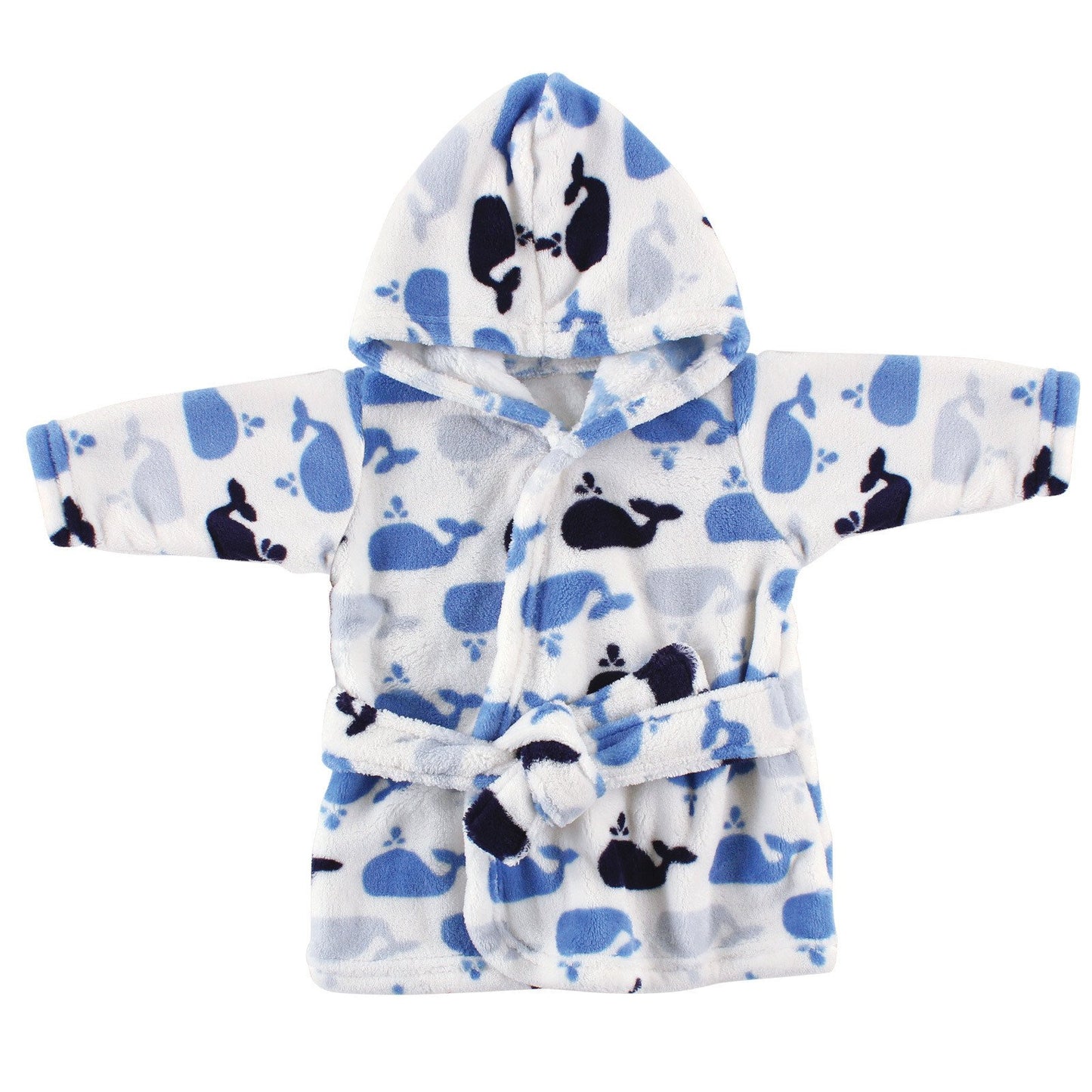 Luvable Friends Unisex Baby Plush Bathrobe, Floral, 0-9M