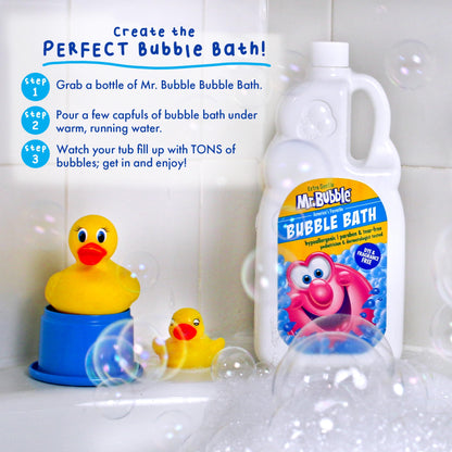 Mr. Bubble Extra Gentle Bubble Bath - Hypoallergenic, Tear Free Bubble Bath Solution Perfect for Sensitive Skin (Pack of 2 Bottles, 16 fl oz Each)