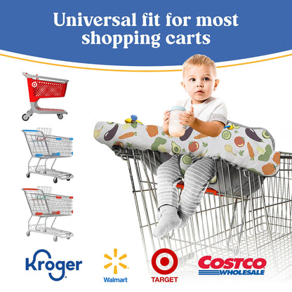 Shopping Cart Cover for Baby PILLANI, High Chair Cover for Restaurant Seat, Grocery Cart Cover for Baby Girl and Boy, Cotton Buggy Covers for Babies, Toddler Shopping Cart Cover