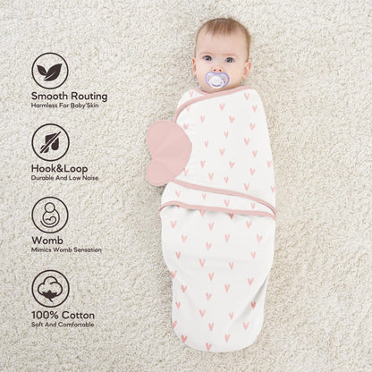 Susurration Swaddles for Newborns, 100% Cotton Baby Swaddle Sleep Sack, with Adjustable Velcro, Breathable and Durable Unisex Swaddle Sleep Sack, 3 Pack